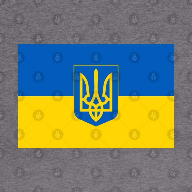 Flag of Ukraine with Coat of Arms by COUNTRY FLAGS